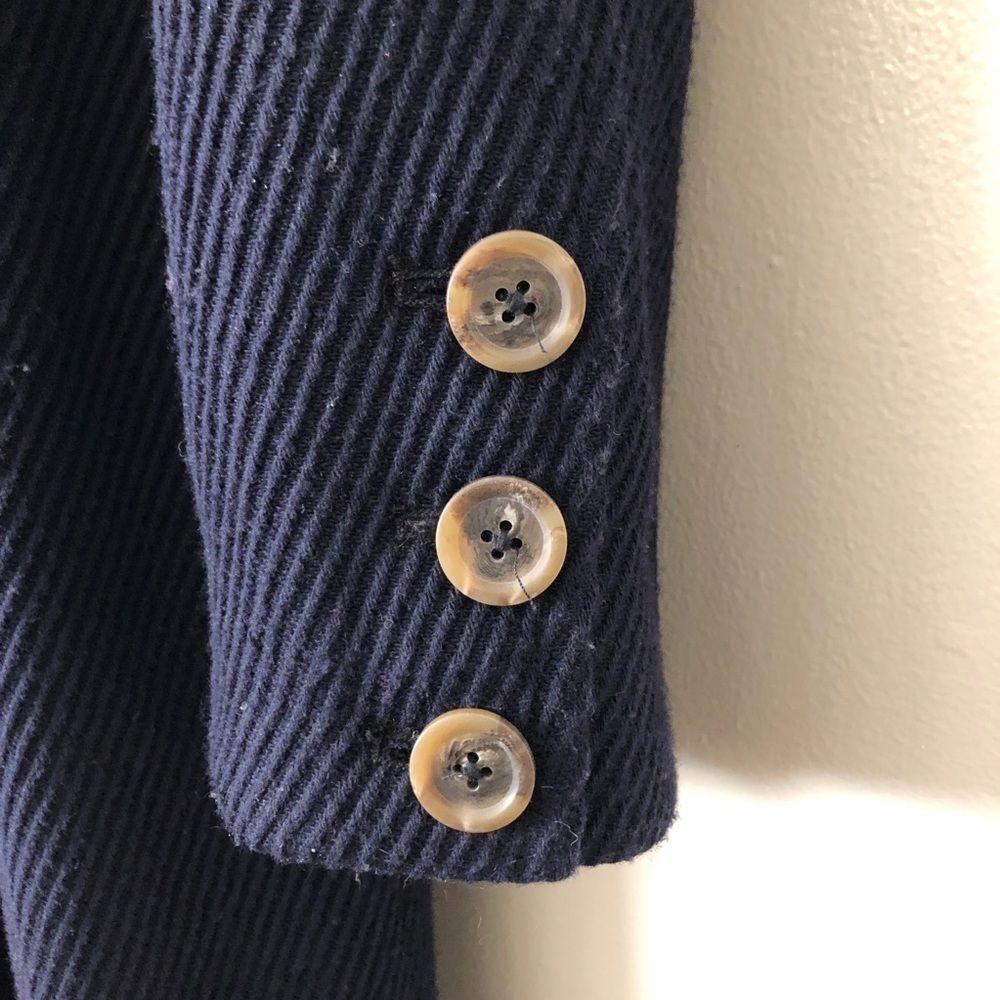 Free People Navy Textured Long Trench Coat - Picture 6 of 13